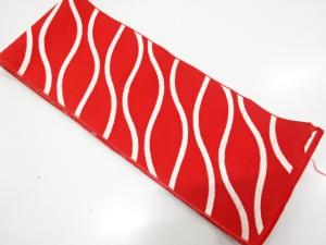 アンティーク　斜め立涌模様織り出し単半幅帯（着用可）